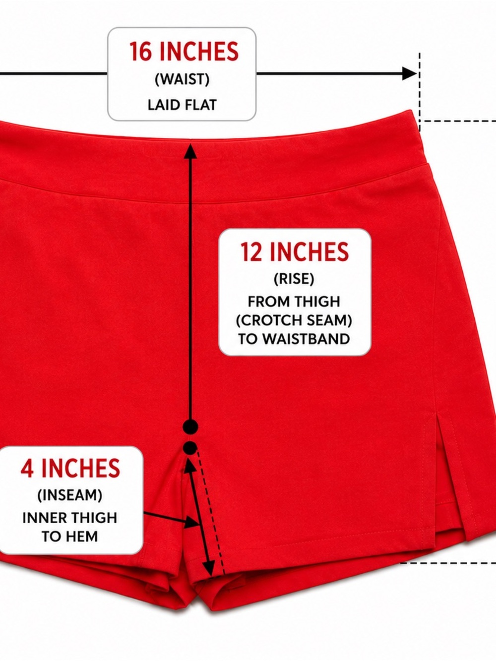 Skies Are Blue Bright Red Tennis Skort with Side Slit - Picture 2 of 11